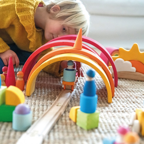 Набор деревянный "Игровой поезд", 14 деталей
